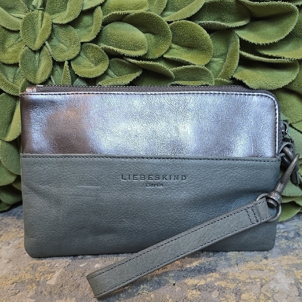 Liebeskind Wristlet Berlin Metallic and Gray Clutch